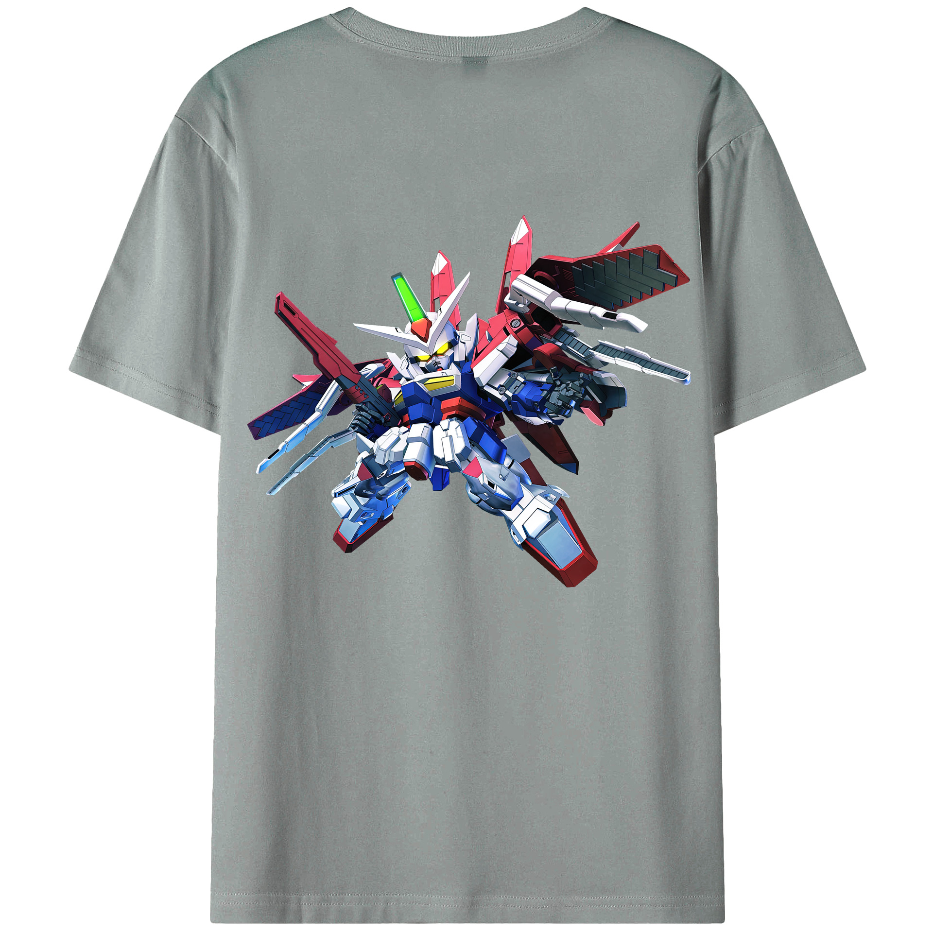 （画像用） 機動戦士ガンダム Mobile Suit Gundam 綿100％ メンズ半袖Tシャツ（バックプリント） 通気性